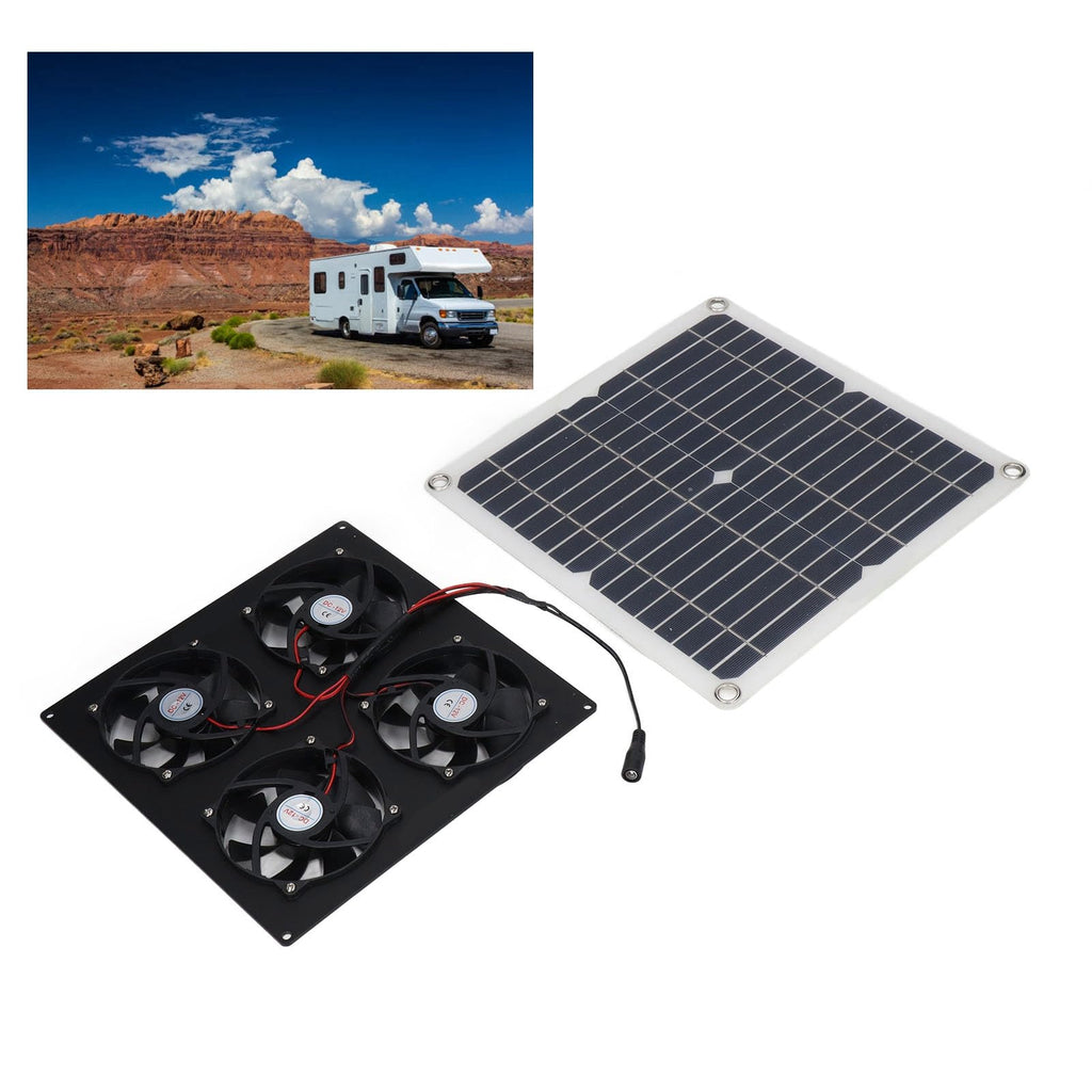 Locadence Solar Panel Powered Fan, 100W Solar Panel Powered Exhaust Fan Solar 4