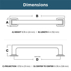 5-Pack Franklin Brass Parow Cabinet Handles 5-1/16" Hole Center Pulls |