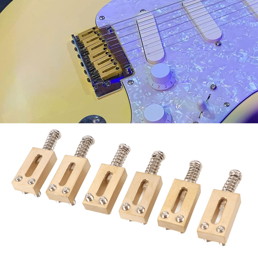 6pc Durable Brass Saddle Tremolo Bridge Electric Guitar Replacement