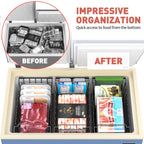 Goovilla Freezer Organizer Bins with Foldable Handle, 4 Pack Stackable Freezer