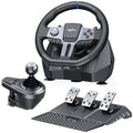 PXN - V9 Gen2 Racing Wheel - 270&900° Car Sim Steering Wheel, 3 Pedals, H
