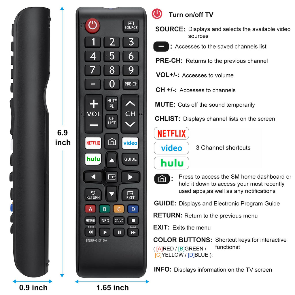 2 Pack Universal Remote for Samsung Smart TV Replacement LED LCD HDTV 3D
