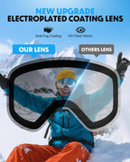 Snowalva Ski Goggles, Snowboard Goggles with 2 UV400 Anti-Fog Detachable Magnet