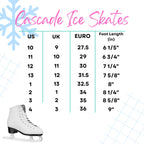 Size 31 Lake Placid Cascade Girl's Figure Ice Skates White
