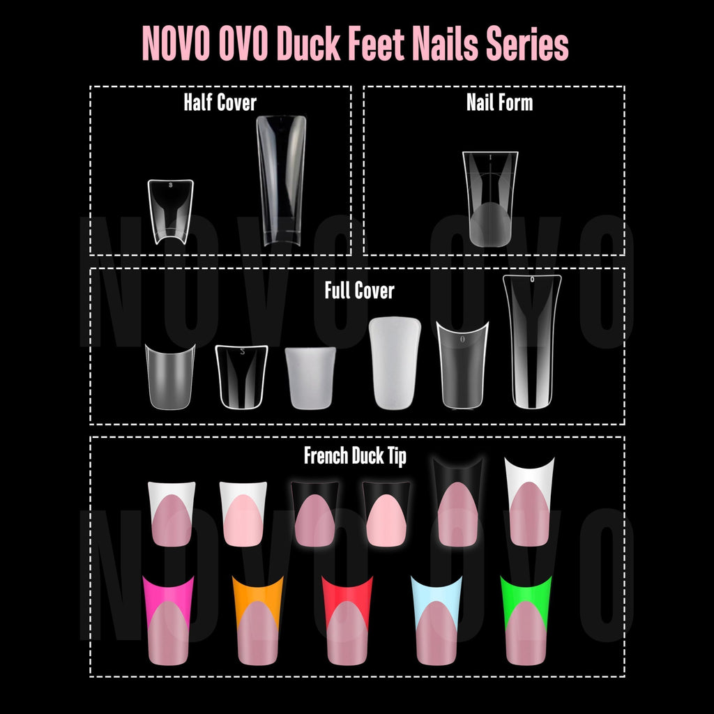 NOVO OVO Halloween Extra Thick Duck Feet Nail Tips Full Cover for Press on