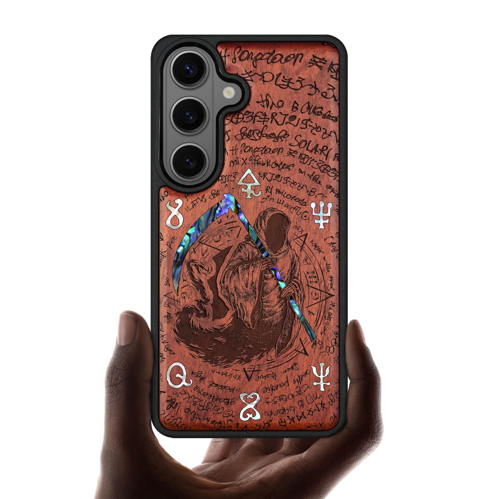 Carveit Handcrafted Case for Galaxy S26, (The Grim Reaper) Rosy