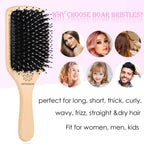 Hair Brush Boar Bristle Hairbrush for Thick Curly Thin Long Short Wet or Dry
