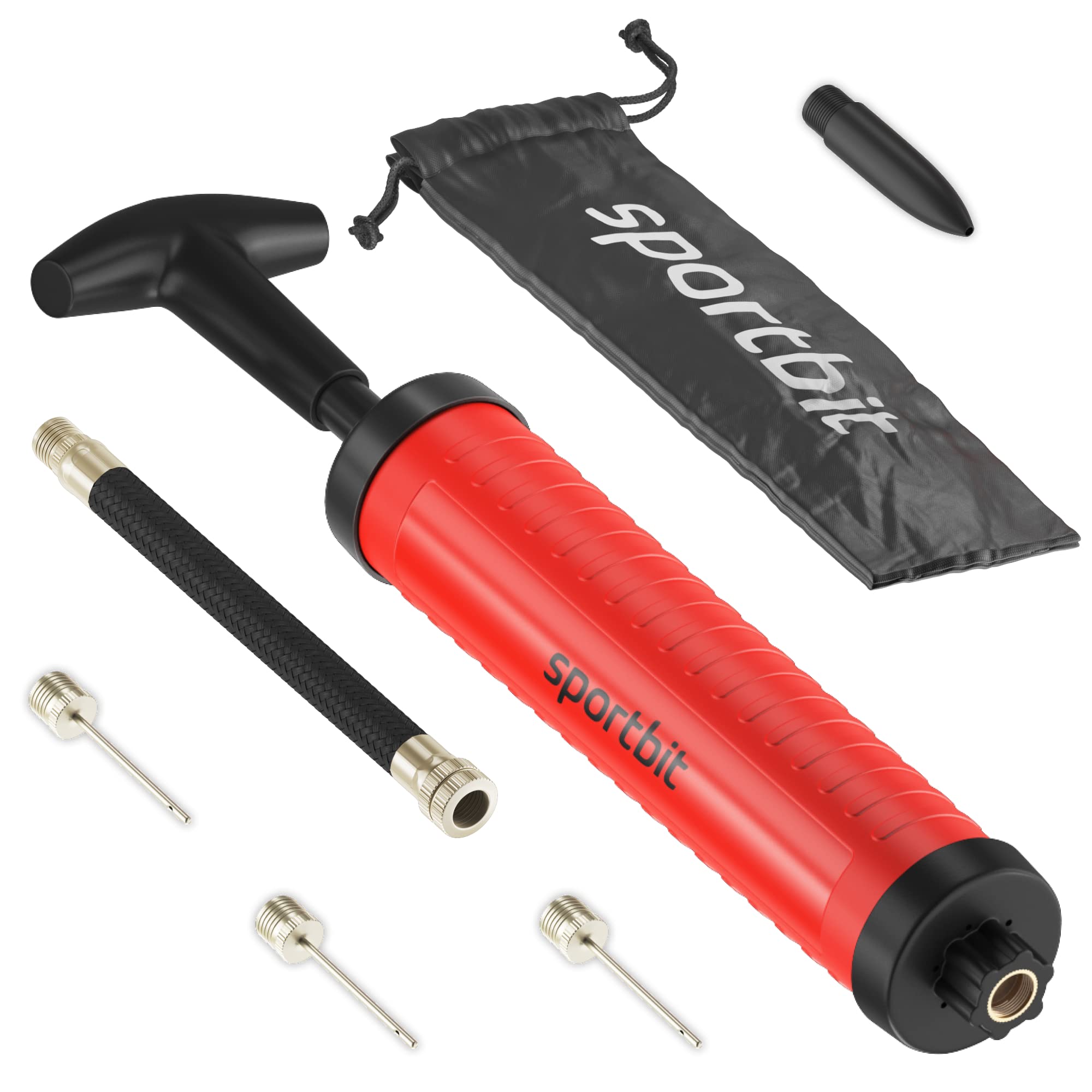 SPORTBIT Ballpump for Sports Balls - Basketball Pump for Sport Balls - Football