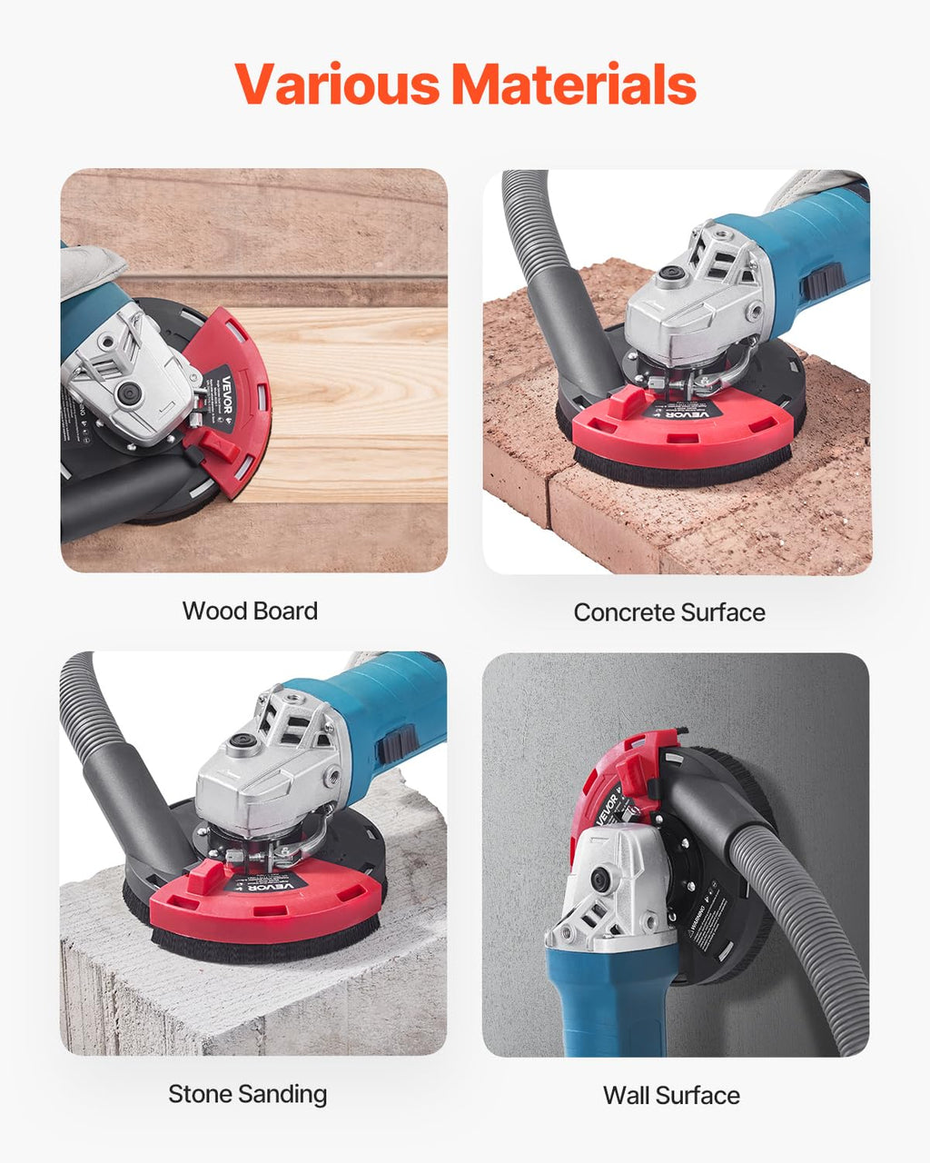 VEVOR Grinding Dust Shroud for Angle Grinder, Universal 4-5 in, Surface Grinder