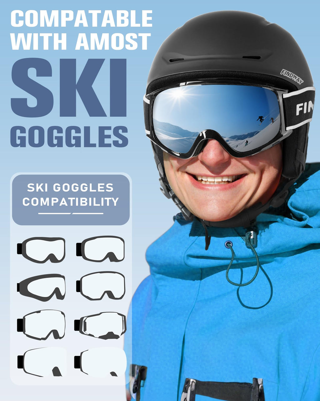 Findway Snowboard Ski Helmet Adult Men Women Youth Adjustable