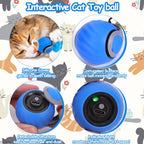 Interactive Cat Toy Ball - Speedy Cat Toys for Indoor Cats with Feather Tails