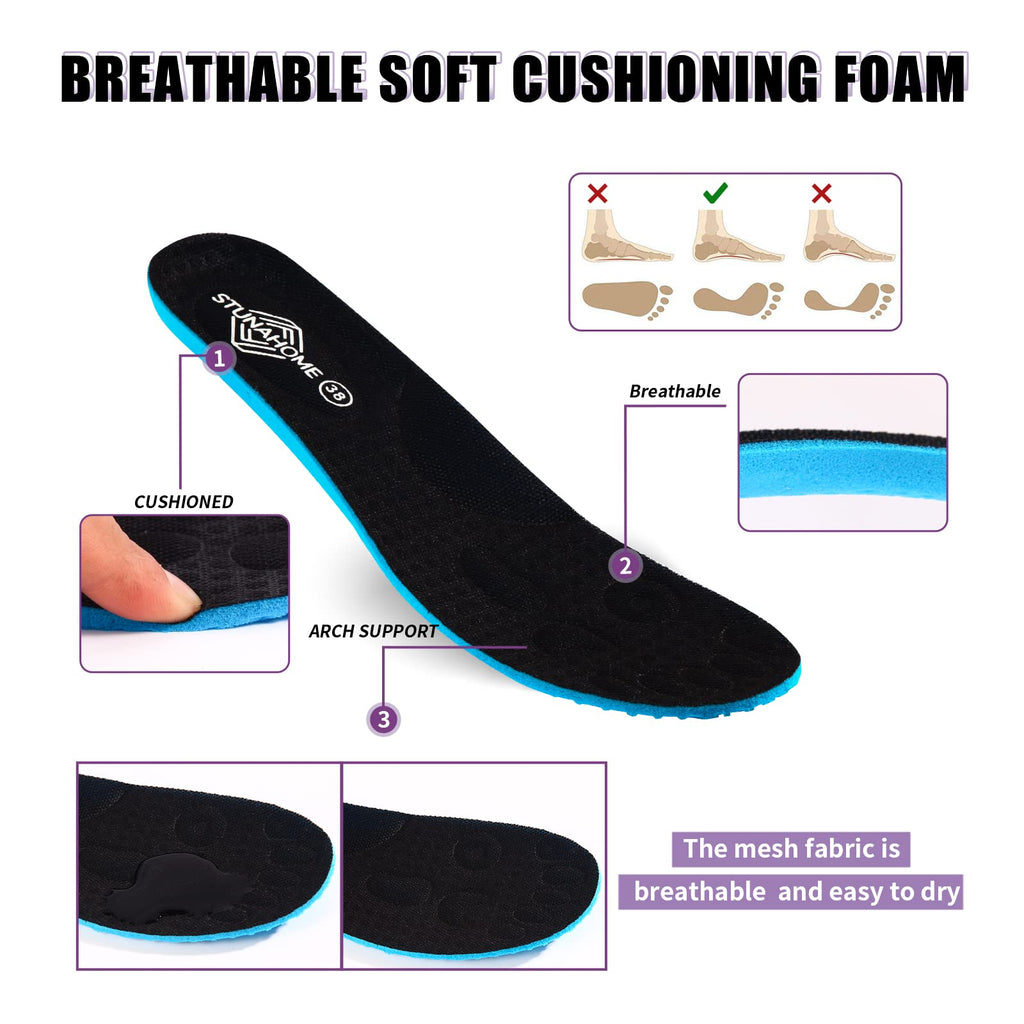 STUNAHOME Orthopedic Sneakers Breathable Women Walking Shoes Slip on Trainers Women's Comfortable Casual Ladies Athletic Shoe Thick Bottom Black-Purple