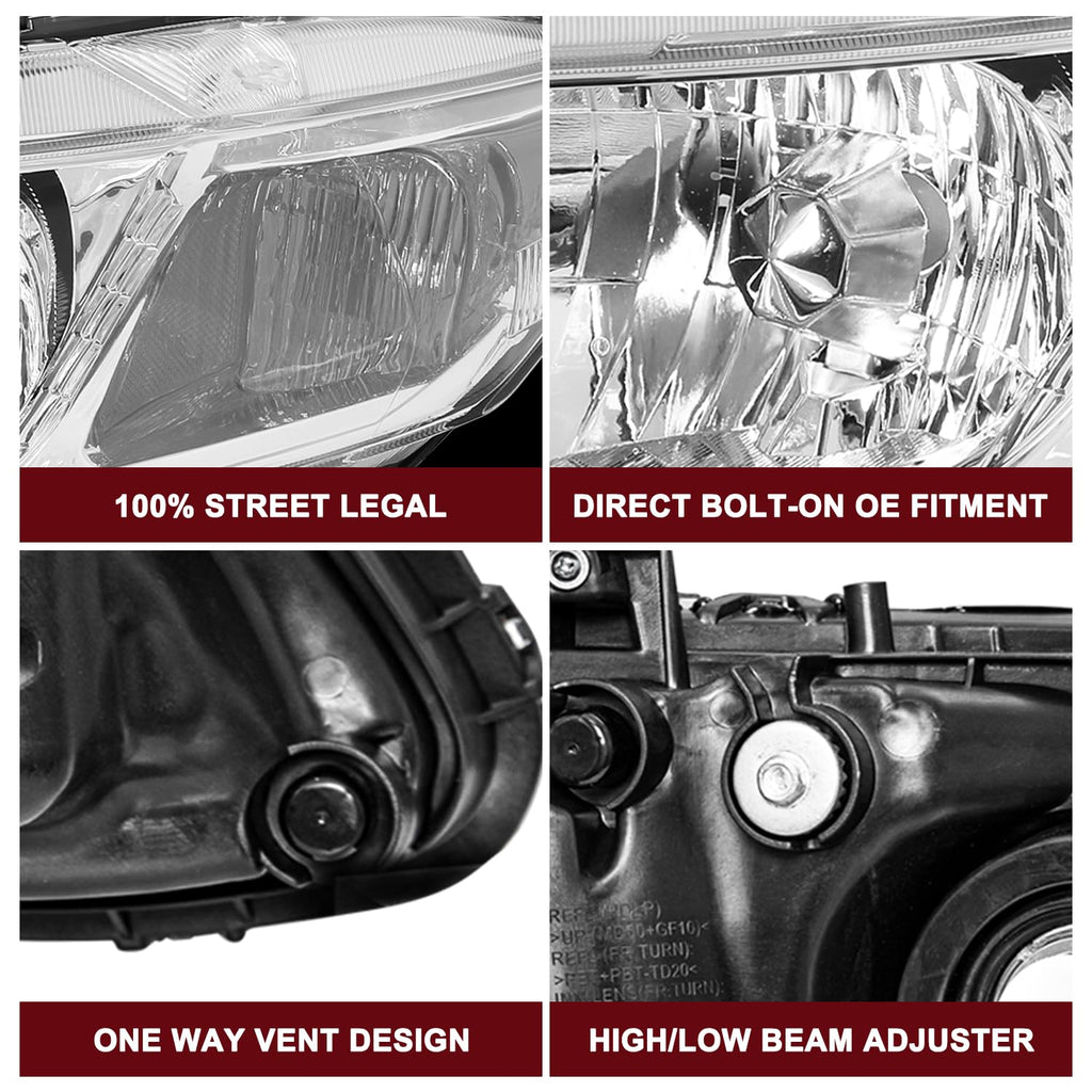 Headlights Assembly for 2012-2015 Honda Civic 4Dr Sedan | 2012-2013 Honda Civic