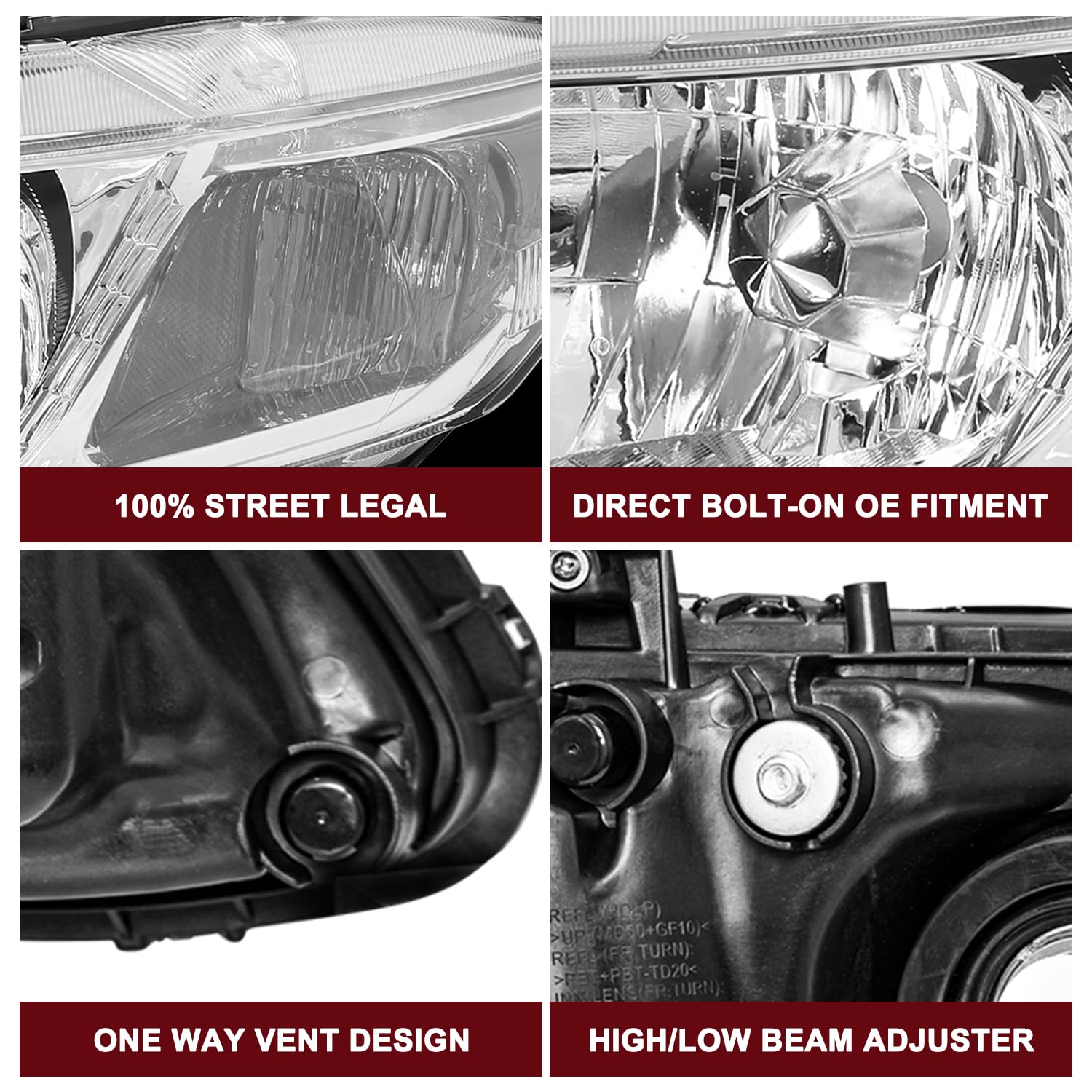 Headlights Assembly for 2012-2015 Honda Civic 4Dr Sedan | 2012-2013 Honda Civic