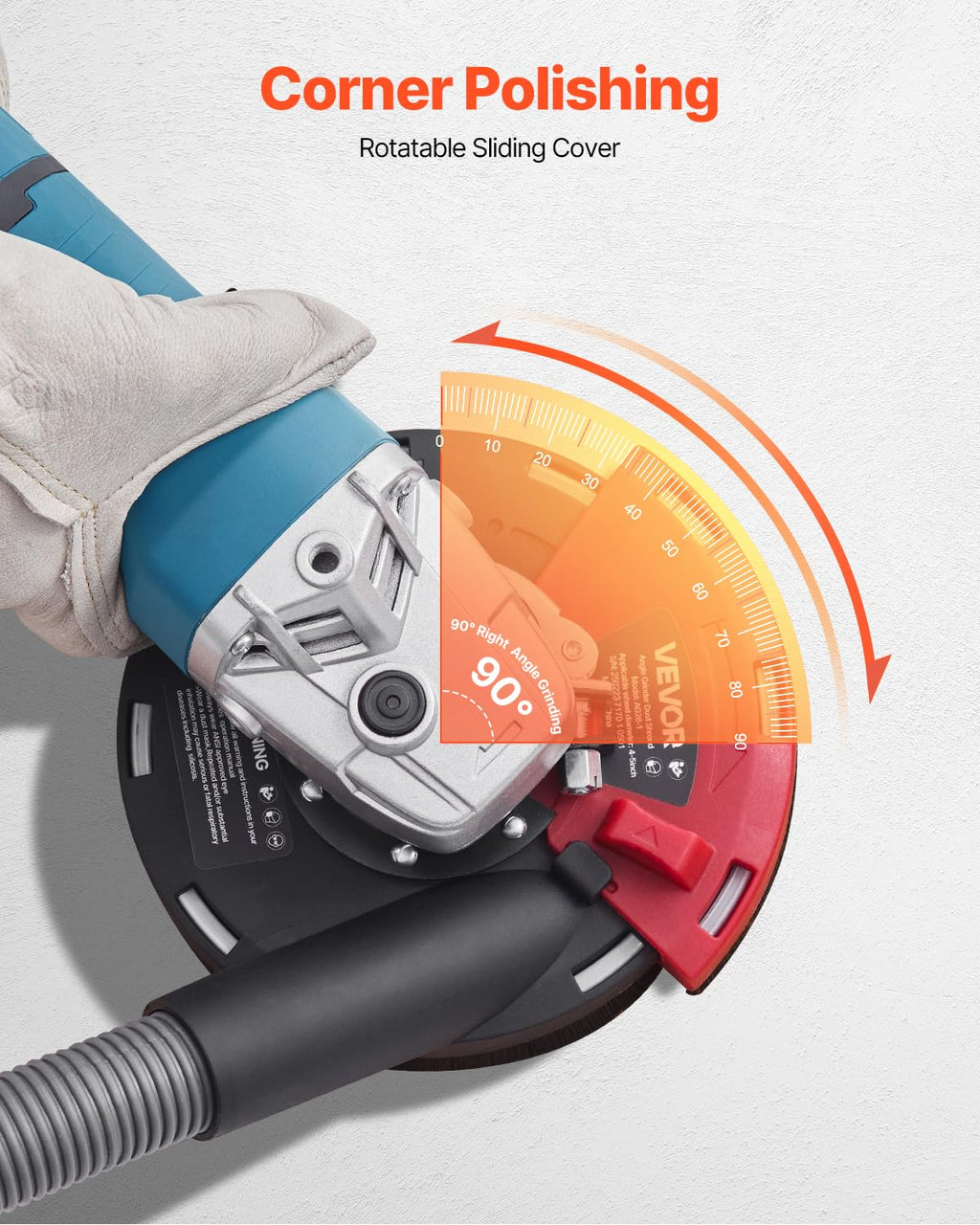 VEVOR Grinding Dust Shroud for Angle Grinder, Universal 4-5 in, Surface Grinder