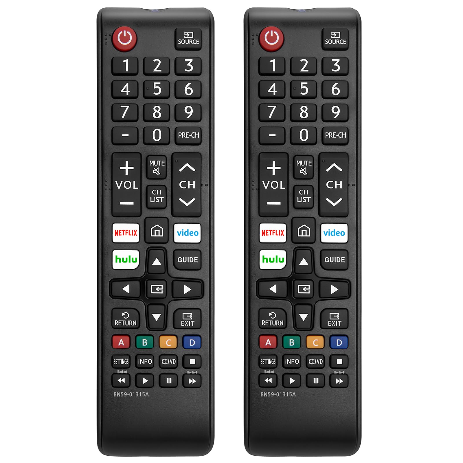 2 Pack Universal Remote for Samsung Smart TV Replacement LED LCD HDTV 3D
