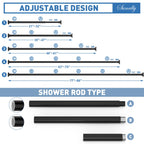SUNALLY Shower Curtain Rod, Adjustable 32-89 Inch Spring Tension Shower Rods
