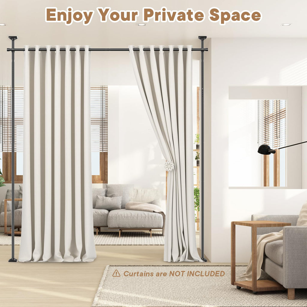 Bonpally Room Divider Curtain Rod, No Drilling Room Separator for Space