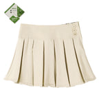 Bienzoe Girls School Uniform Skirt: Kids Adjustable Waist Stretchy Skort Khaki 8