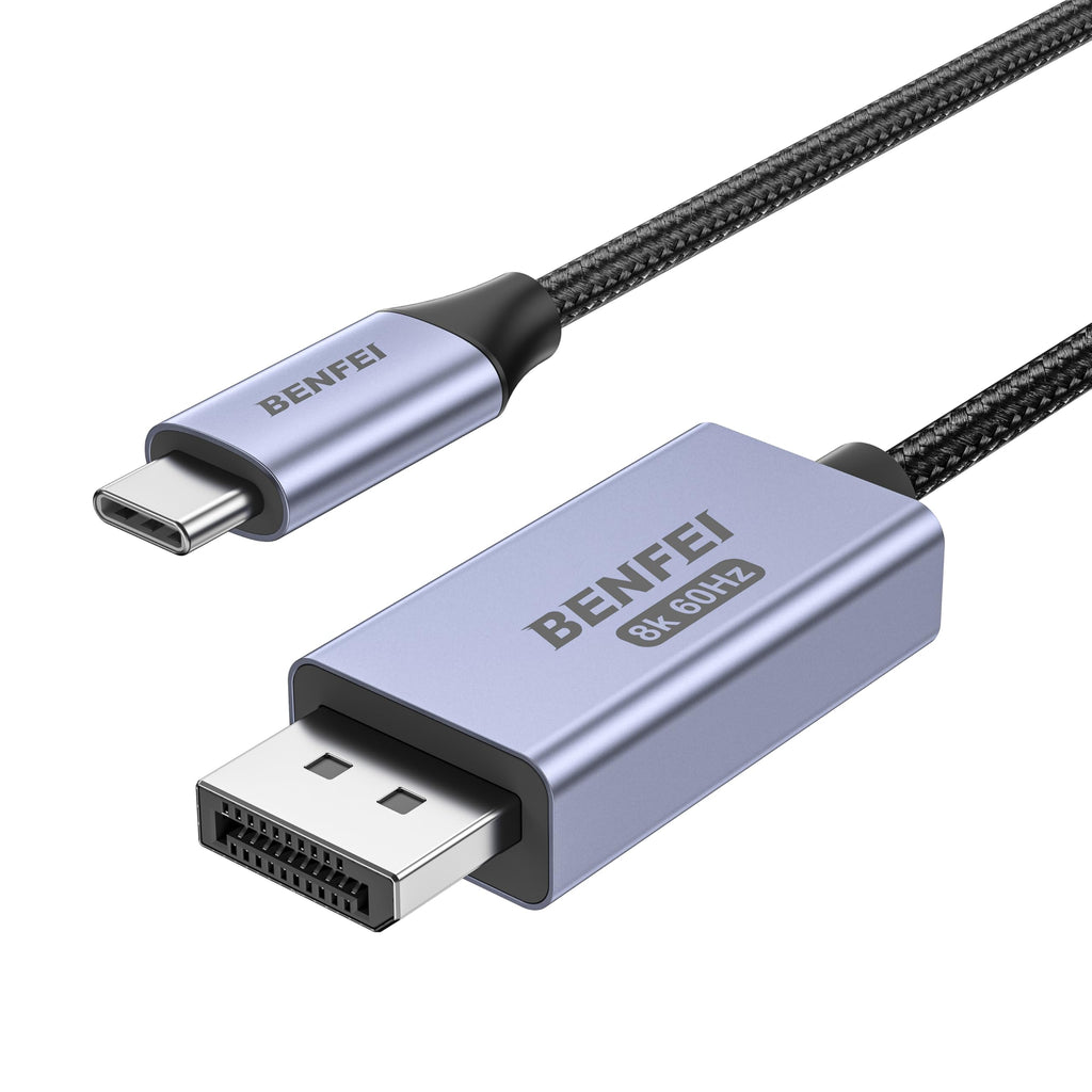 BENFEI USB C to DisplayPort 1.4 Cable 6FT 8K 60Hz 4K 240Hz Bidirectional Grey