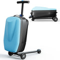 TABU 21" Scooter Suitcase for Kid&Adult,Ride On Scooter Luggage,Light Blue