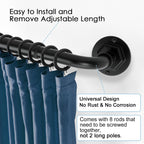 Byondeth Curtain Rods for Windows 16 to 120 Inches Adjustable Blackout Wrap
