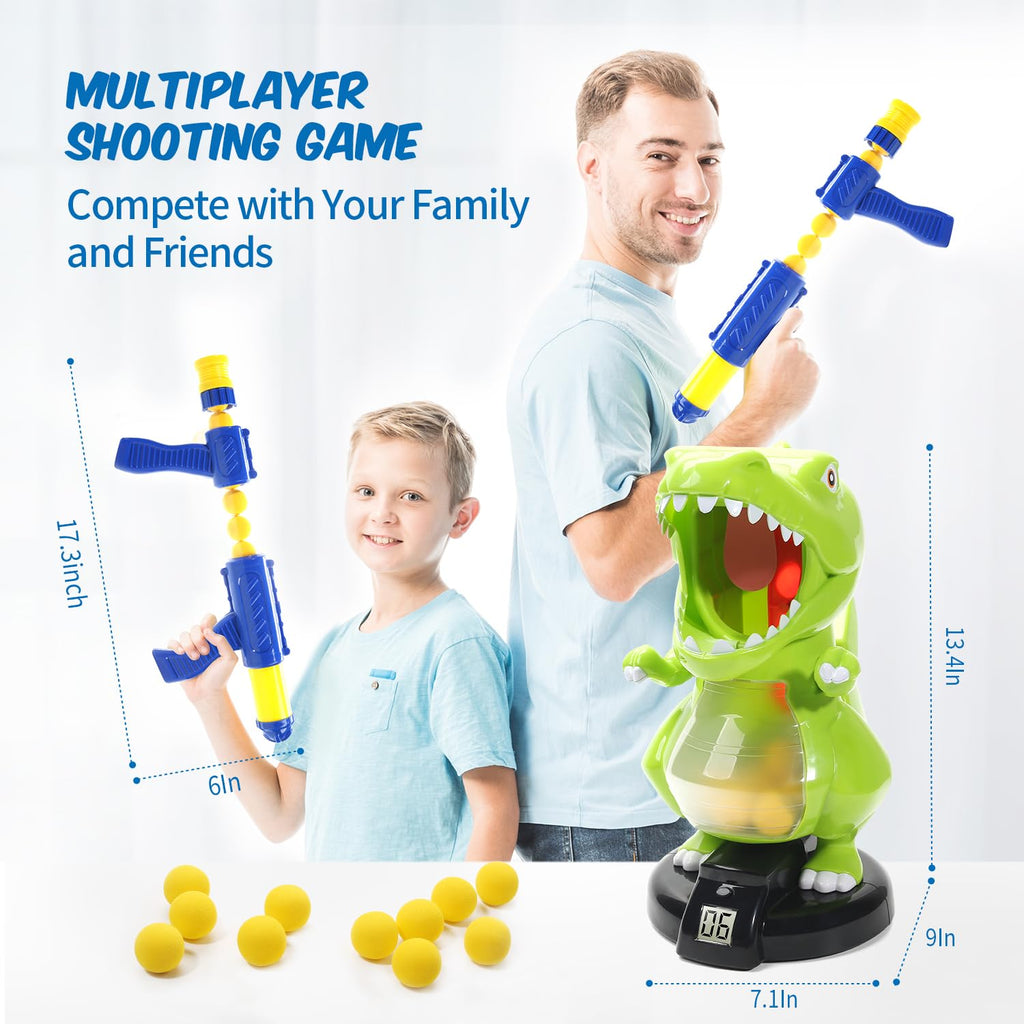EagleStone Dinosaur Shooting Toy Target Game for Kids with Foam Balls LCD Score