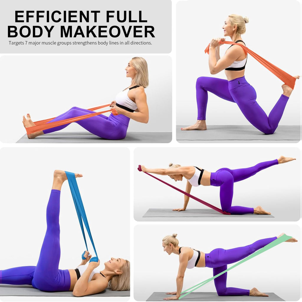 AZURELIFE Resistance Bands Non-Latex Long Elastic Physical Therapy Rehab Yoga