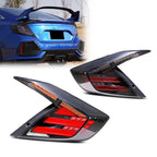 New Accessory Compatible with Honda Civic 2016-2021 Sedan 10th Gen Full LED Tail Lights with Sequential Turn Signal Dynamic Animation Rear Lamps Assembly (Not Fit Hatchback Coupe) (Black)
