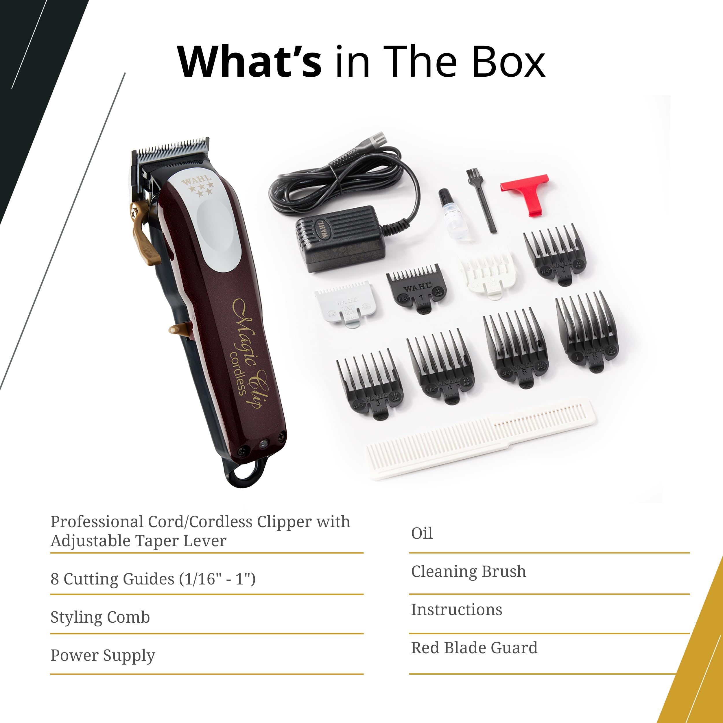 Wahl Professional 5 Star Series Magic Clip Cordless Hair Clipper, Stagger-Tooth