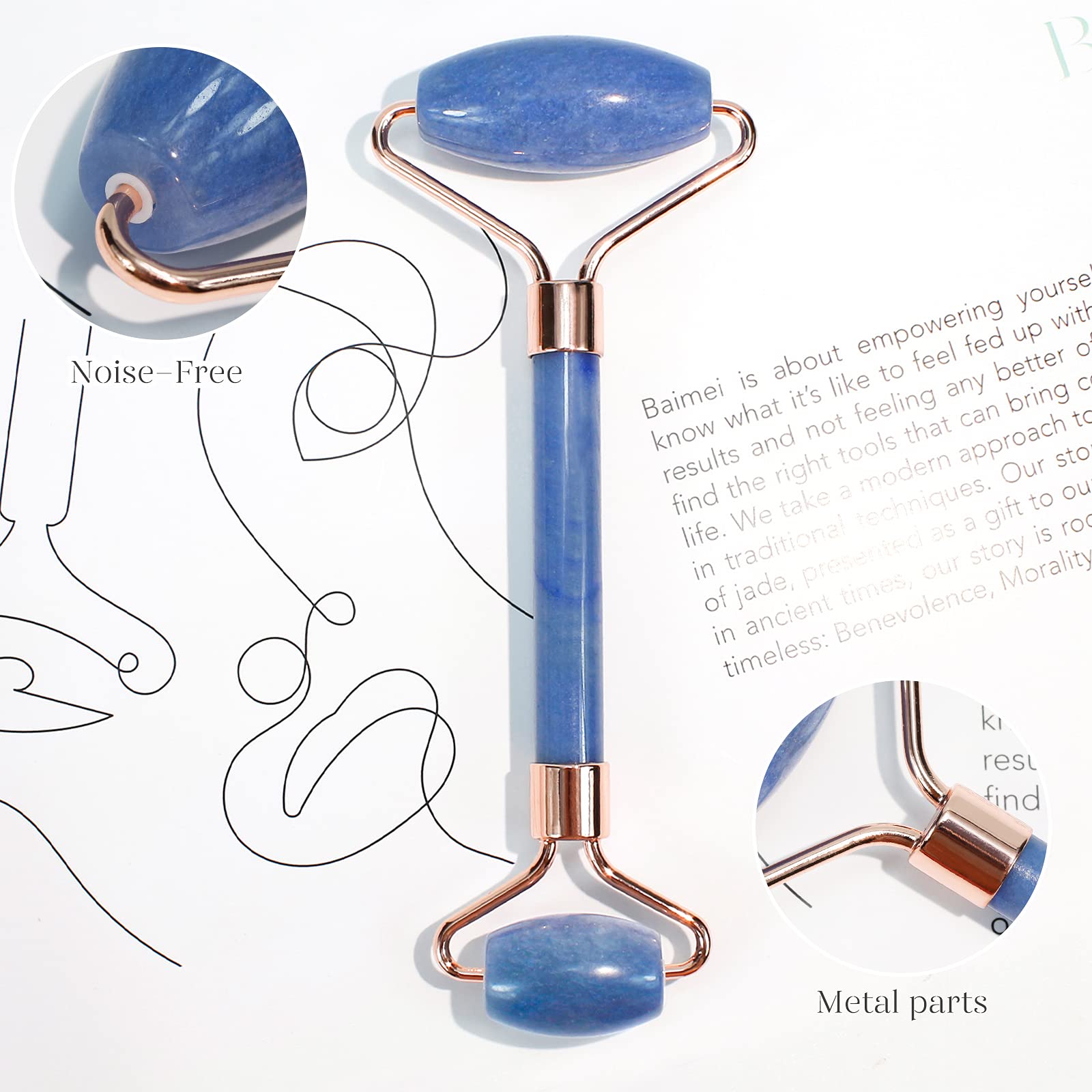 BAIMEI IcyMe Jade Face Roller & Gua Sha, Facial Beauty Skin Care Tools, Self