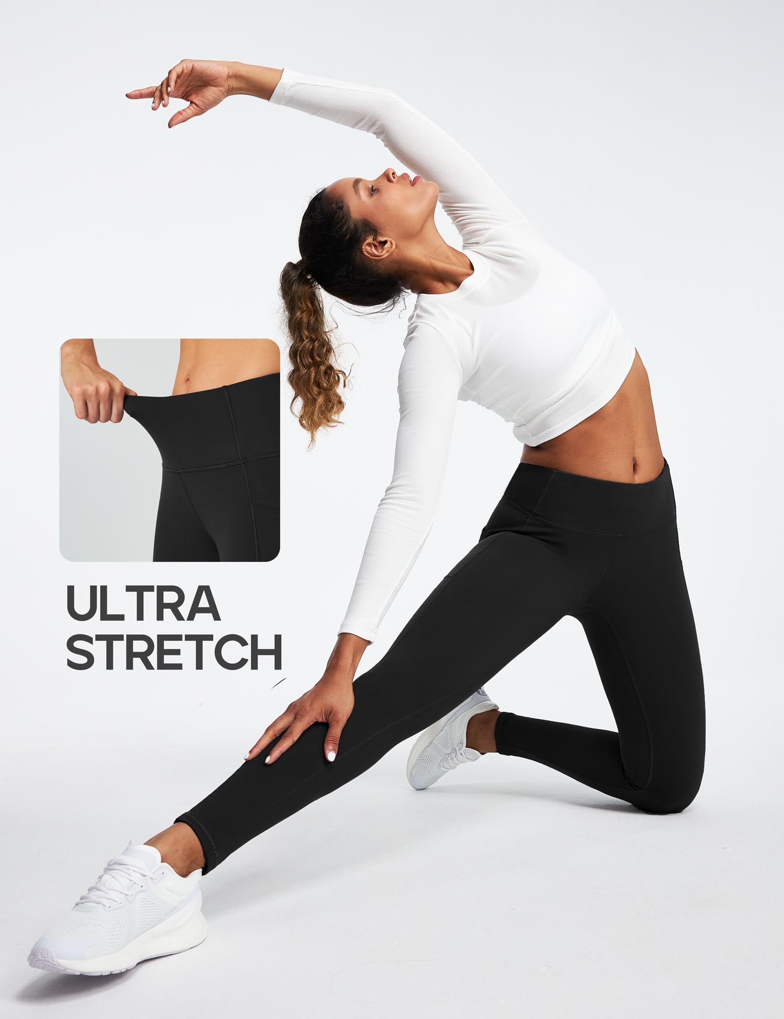 Heathyoga Fleece Lined Leggings with Pockets for Women Thermal Leggings Warm