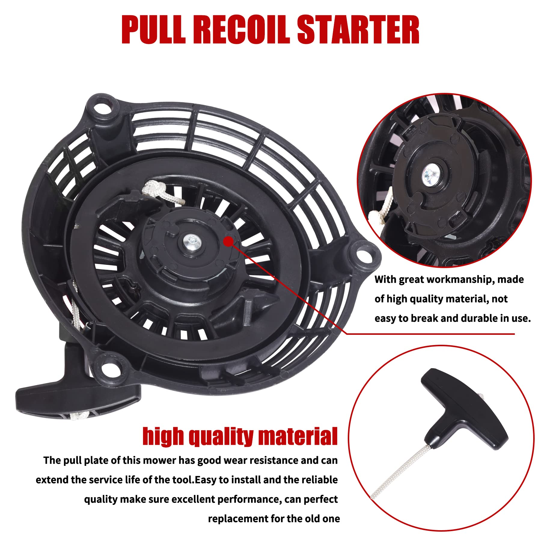 Gashwer Lawn Mower Recoil Starter Pull Start Compatible with Honda GC 130/160