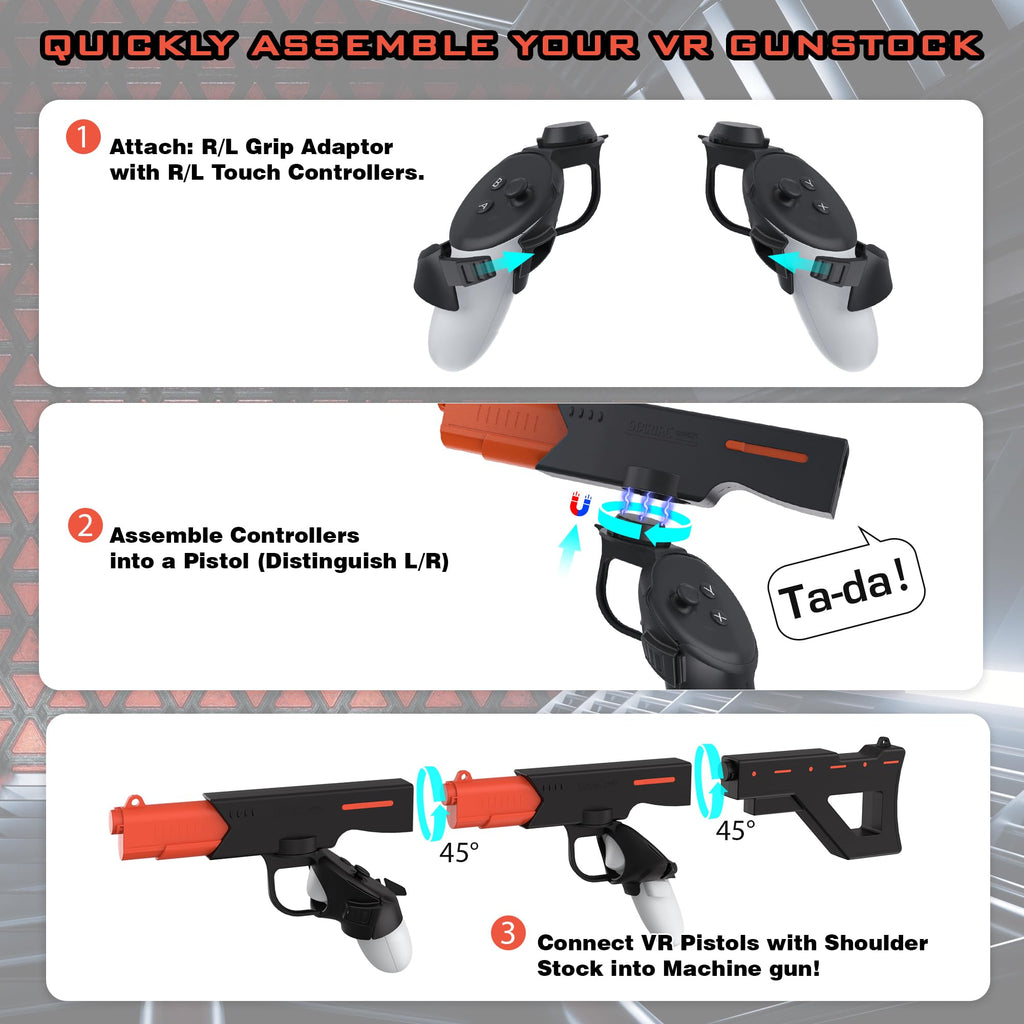 Upgrade Your Quest 3 with Gunstock, Gun Stock for Meta Oculus Quest 3 Quest 3S,