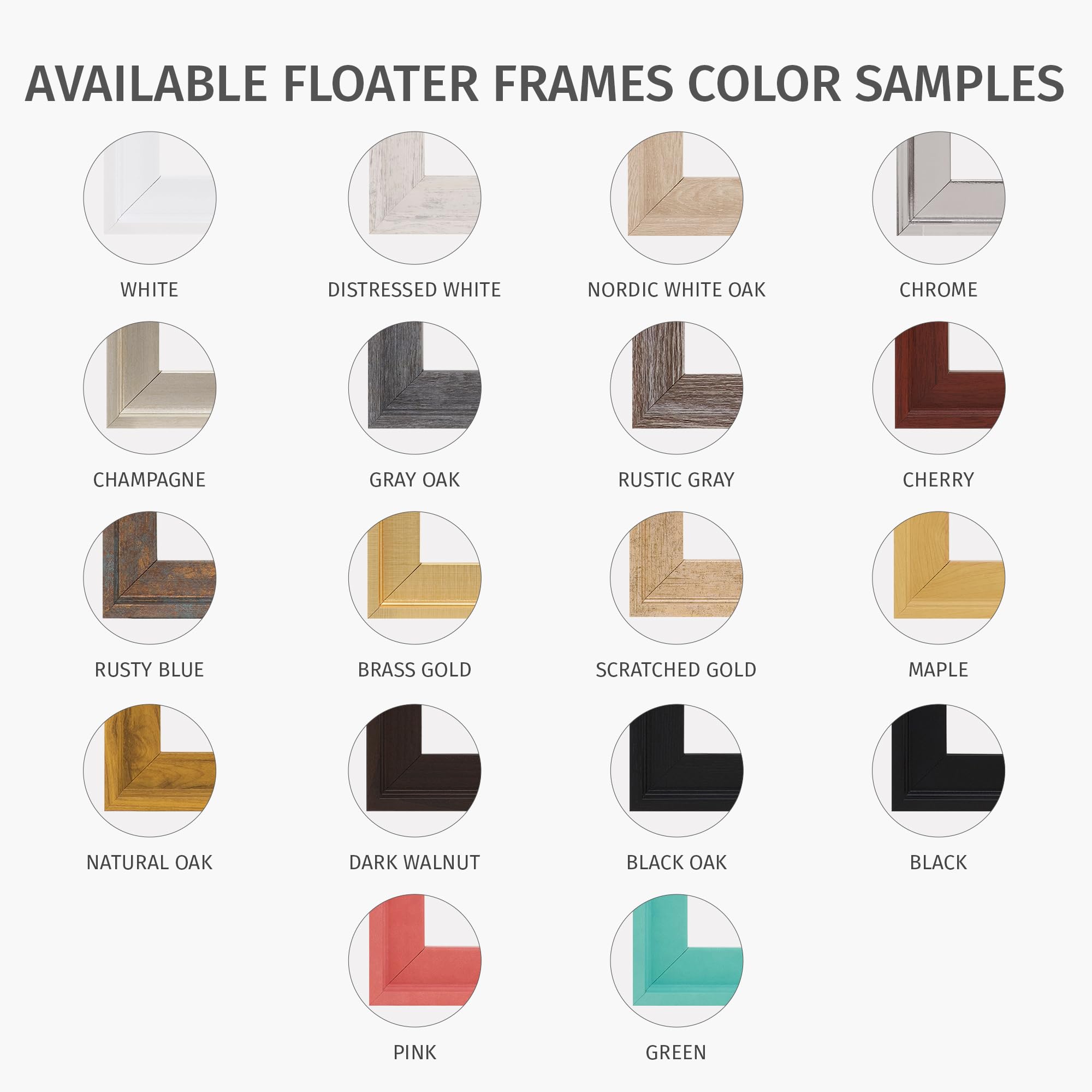 Pixy Canvas Floater Frame 11x11 for 3/4 (0.75) inch Deep Canvas Paintings/Canvas