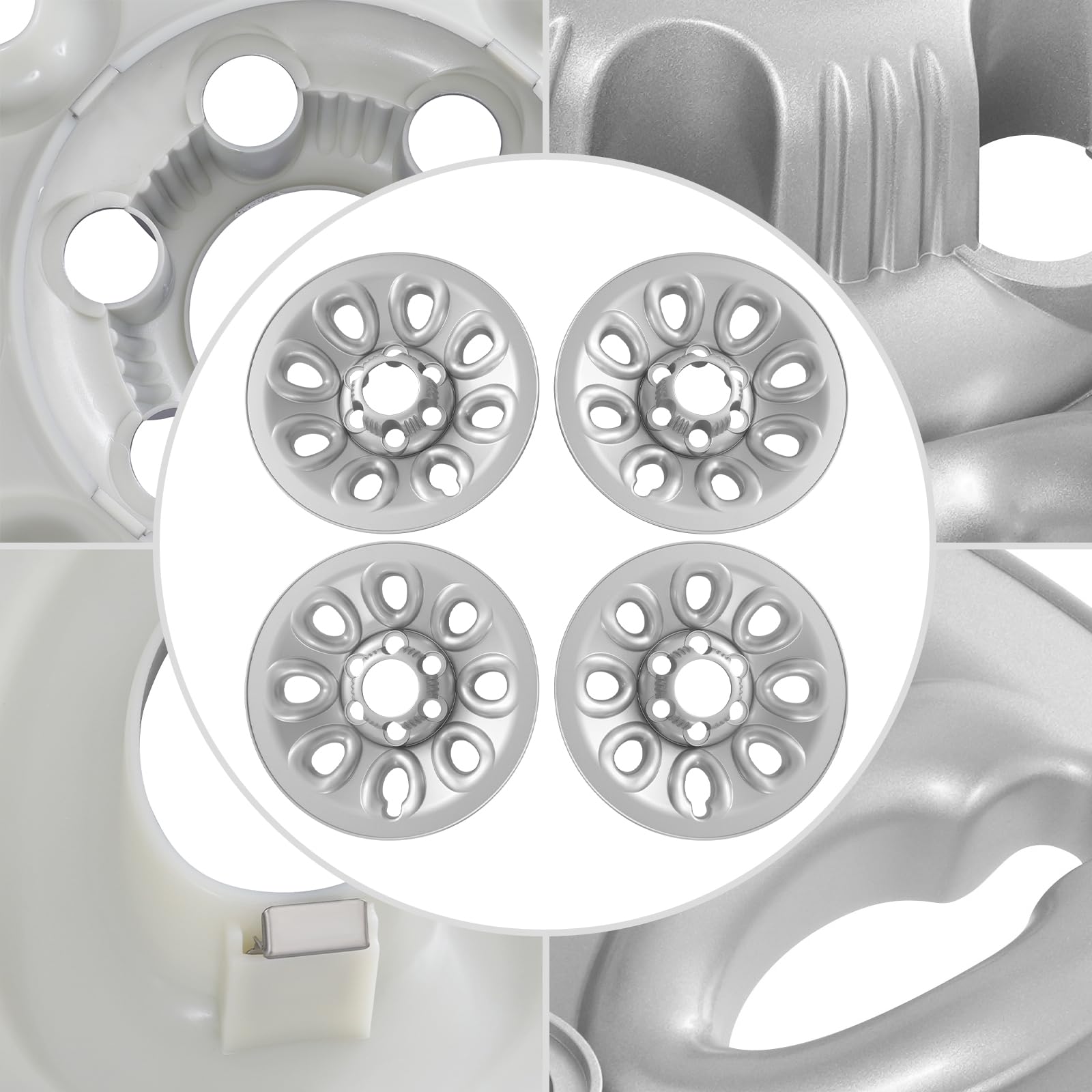 NTINGDE 4 Pcs Hub Caps 17" Hubcaps Wheel Covers Compatible with Chevrolet/GMC