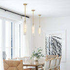 BOKT Gold Pendant Light Milk Glass Cylinder Hanging Lamp Brass Kitchen Island
