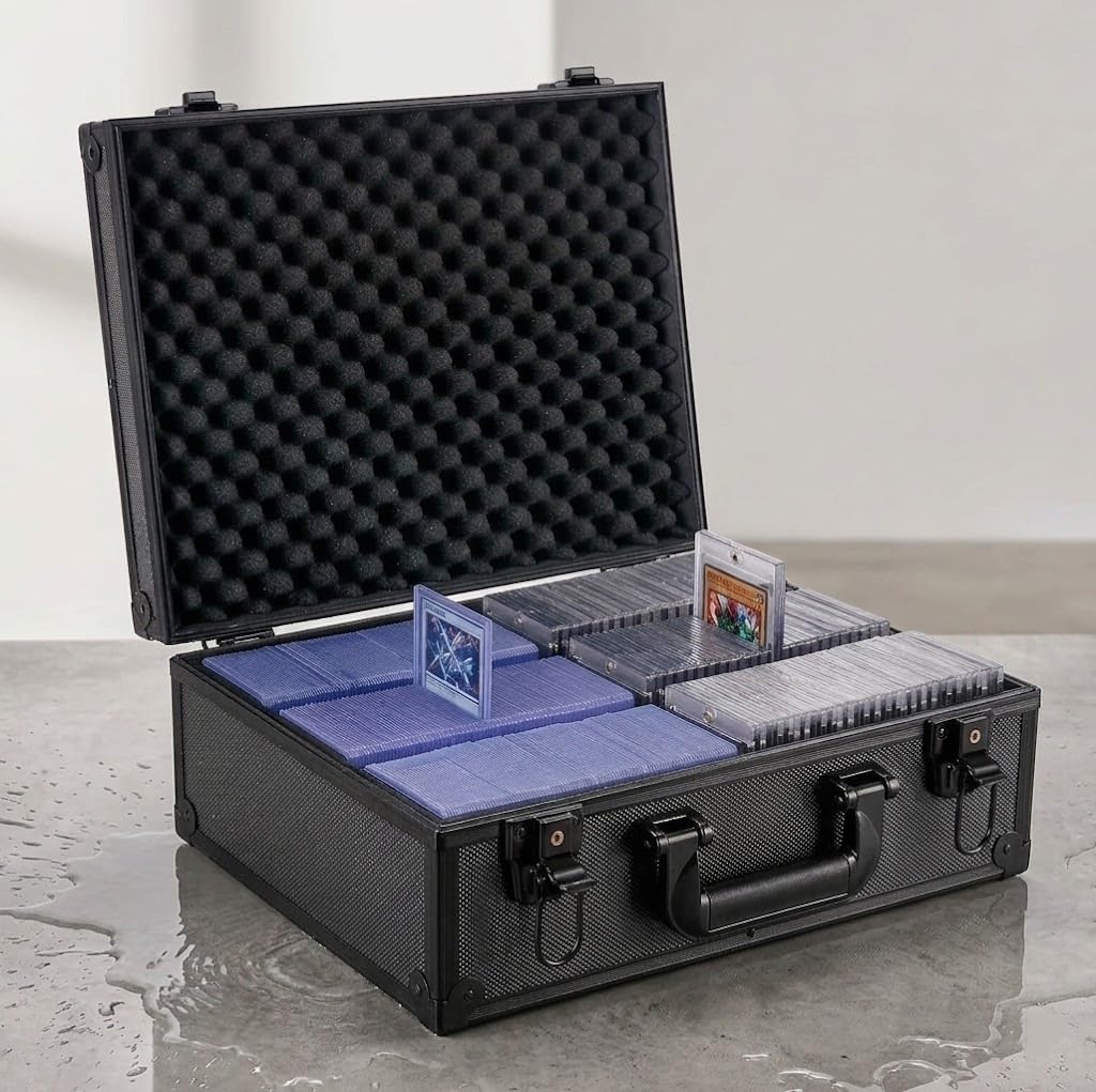 SUREMAX 600+ Trading Card Storage Box, Portable Card Case for 3" x 4" Graded