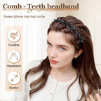 Headband with Clips 4 Pcs Bangs Hairstyle Hairpin Headband with 8 Clips Each,