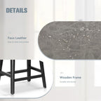 Erste!Bravo Grey Solid Wood Bar Stools Set of 2 for Kitchen Counter Height