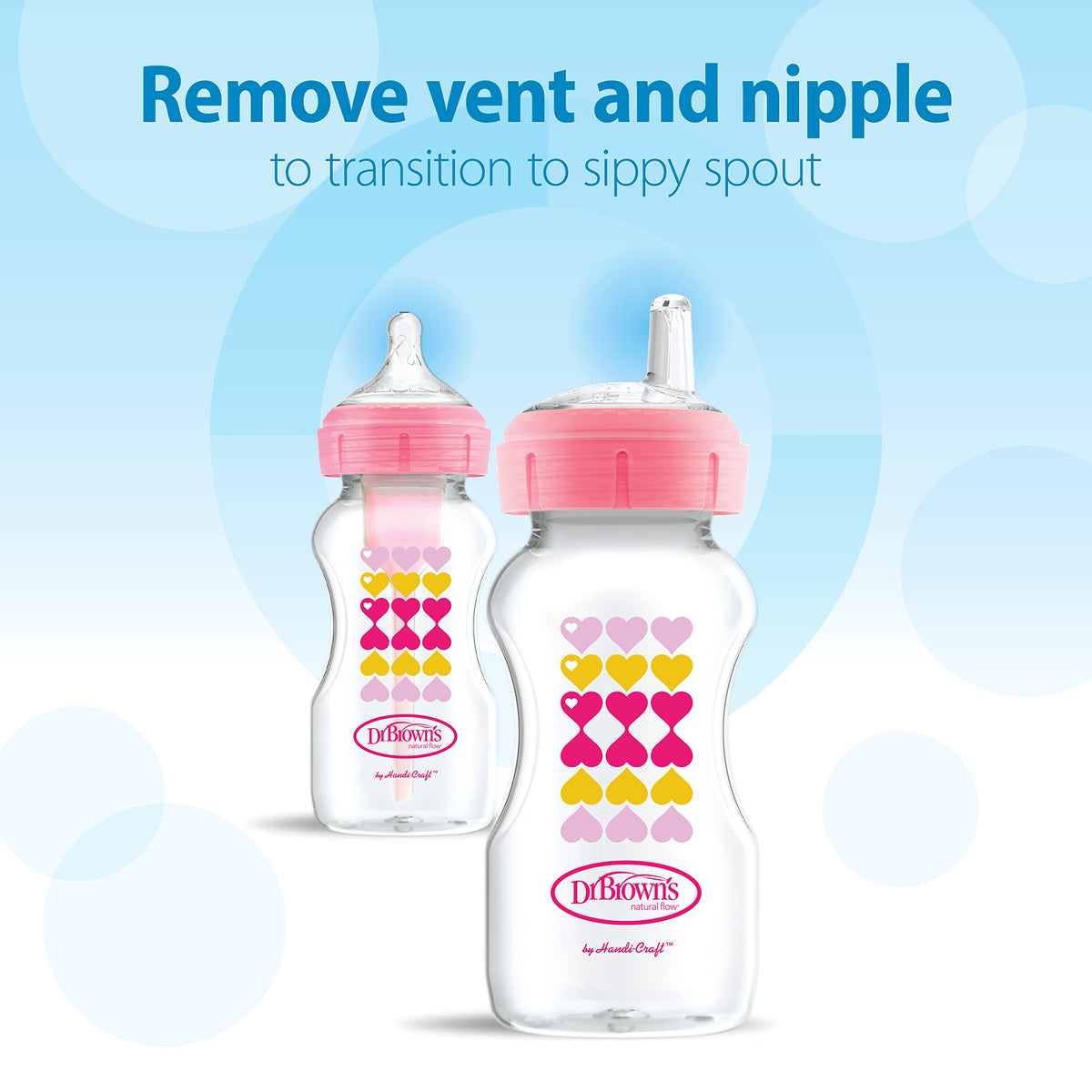 Dr. Brown’s Anti-Colic Options+ Wide-Neck Sippy Bottle Starter Kit, 9oz/270mL,