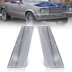 MOTRUM Front Side Marker Lights Housing Compatible with 1978-1979 GMC Caballero, 1978-1979 Chevro-let Malibu/El Camino, [DOT] [IP67 Waterproof] Turn Signal Marker Light Cover [No Bulbs], Clear Lens