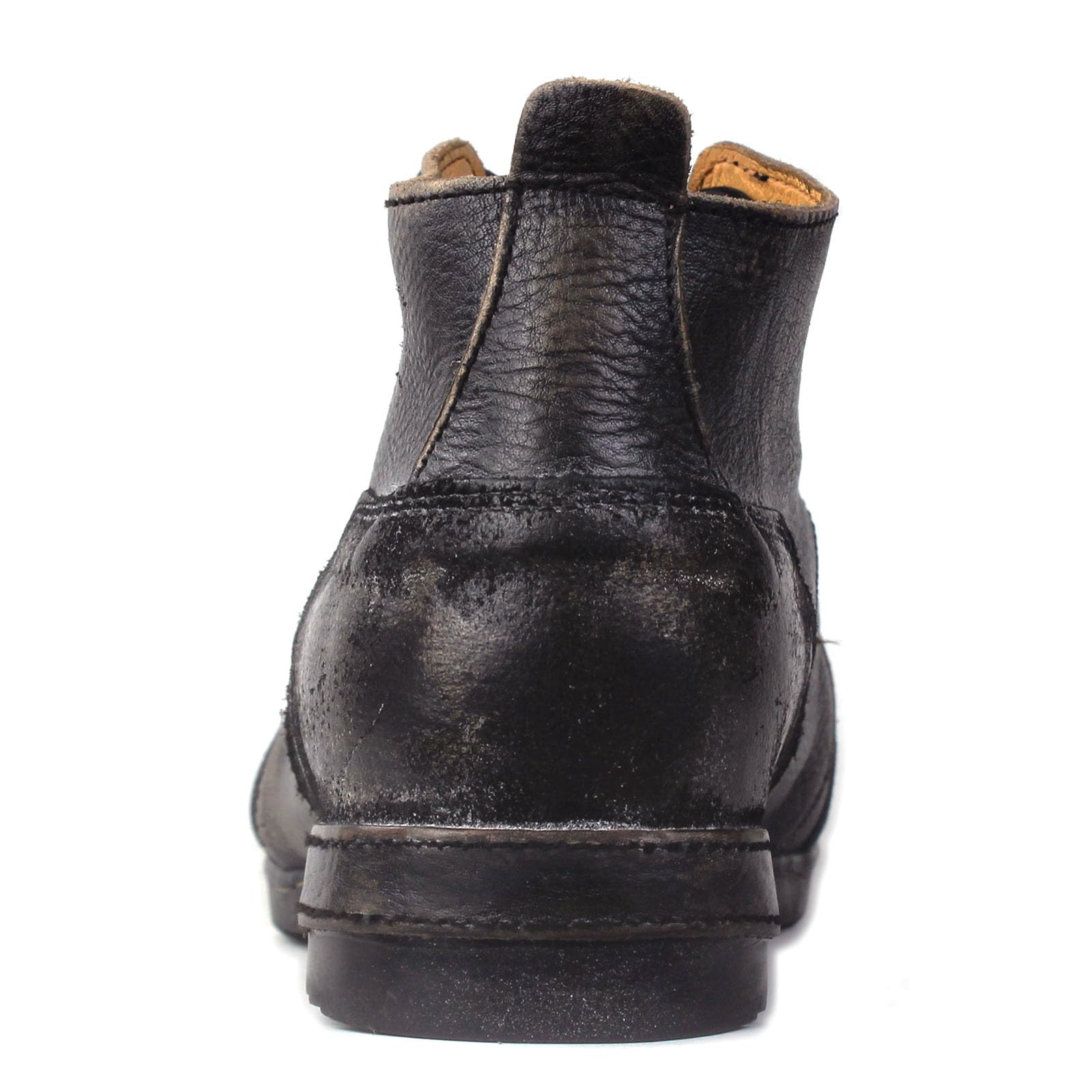 OSSTONE Vintage Black Moto Boots for Men Fashion lace-up Leather Retro Chukka Boots Casual Shoes OS-6015-7-Vintage-Black-12-R, Men's Size US12