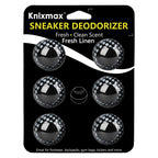 Knixmax Sneaker Deodorizer Shoe Freshener Balls, Odor Eaters for Shoes Boots Mules, Smell Eliminator Ball for Gym Gear Bags and Lockers, Fresh Linen Scent, Pack of 6, Black White