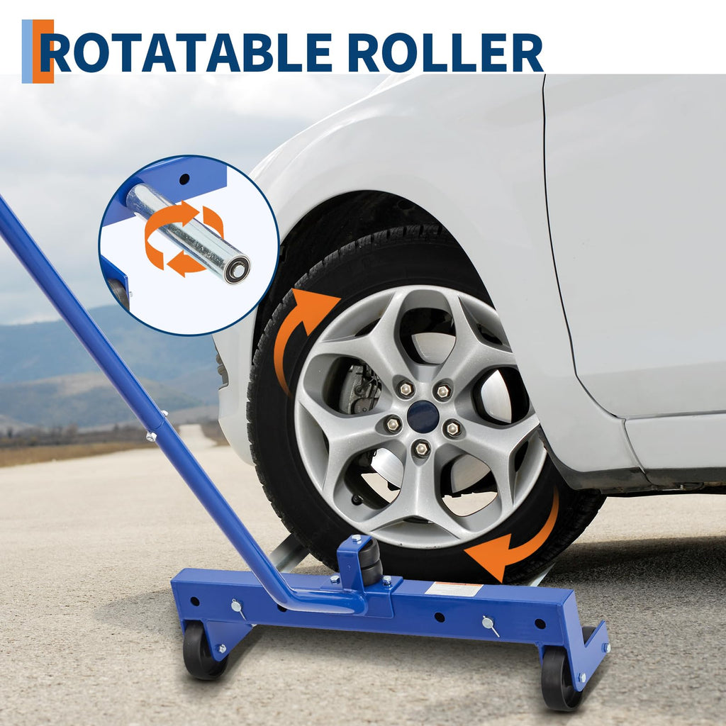 500 LB Heavy-Duty Tire Dolly, Adjustable Wheel Dolly Tire Moving Cart Tool with 12"-24" Roller Spread and Smooth Wheels for Garage, Workshop, Automotive Repair