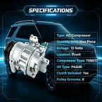 A/C AC Compressor with Clutch Replacement for Ford Explorer 2011-2015 3.5L,