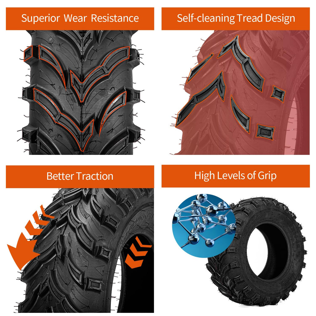FORERUNNER 25x10-12 ATV Tires, MARS-B 6PR All Terrain 25x10x12 ATV UTV Trail