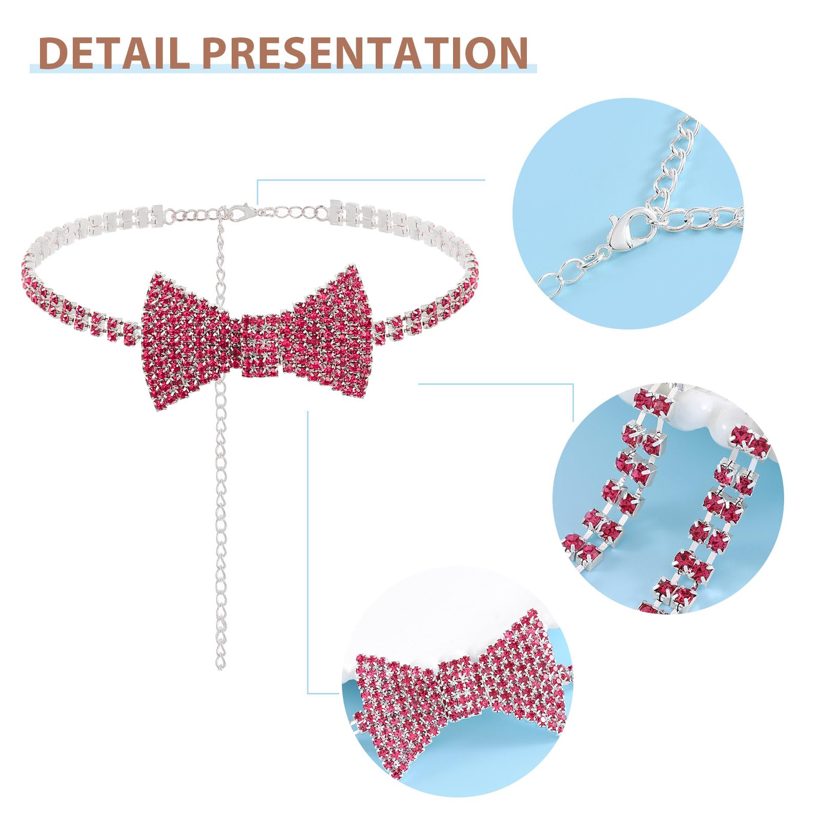 Sethain Boho Rhinestone Choker Necklace Silver Crystal bowknot Necklaces Party