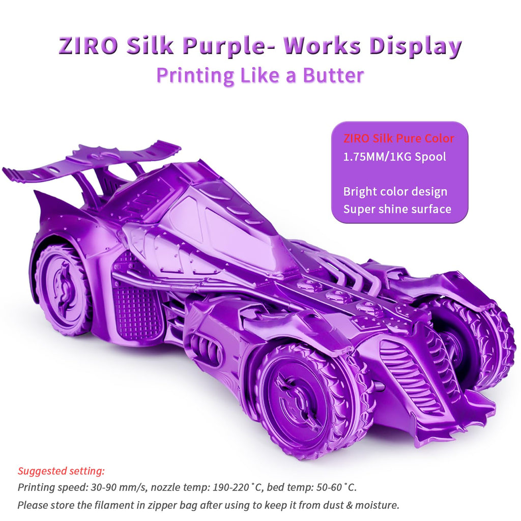ZIRO 3D Printer Filament, Shine Glorry PLA Filament 1.75mm, Shining Silk 3D