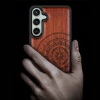 Carveit Wood Case for Galaxy S23 FE - Natural Wood & Black Soft TPU - Shockproof